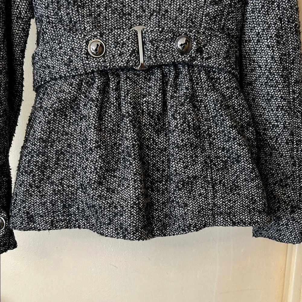 Pink Envelope Black and WhiteTweed Pea Coat size M - Picture 9 of 12